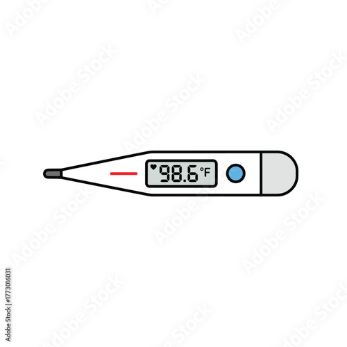 Digital thermometer displaying healthy body temperature for wellness