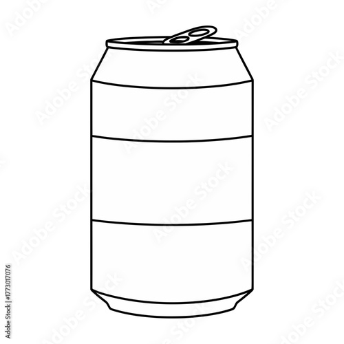 Soda Can Mockup Line Art Vector