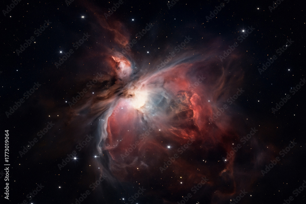 Fototapeta premium Deep Space Nebula Star Formation with Cosmic Dust and Starlight