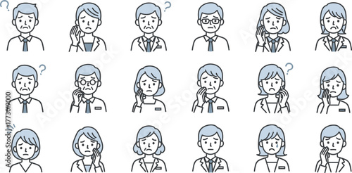 Variety of individuals experiencing communication challenges and queries