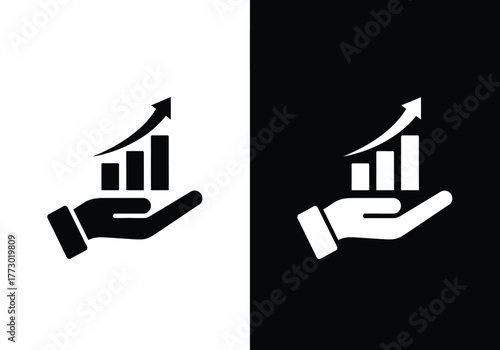 Financial Growth & Business Success Hand Holding Upward Graph