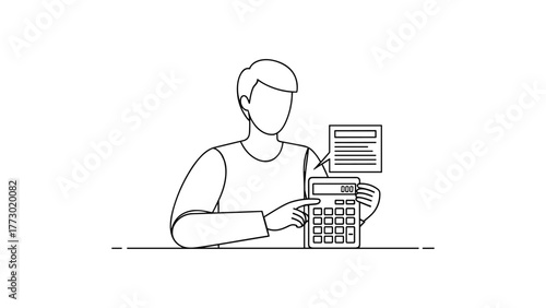 Accountant calculating financial statement