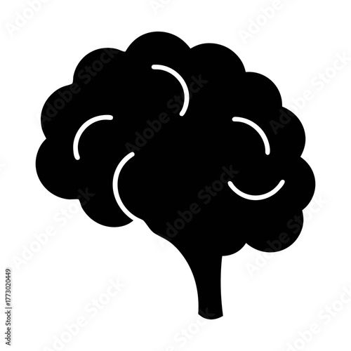 Brain illustration for medical designs, neuroscience, psychology, and mental health projects.