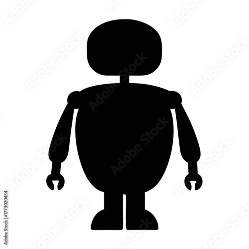 Isolated robot silhouette vector illustration for technology and artificial intelligence fans