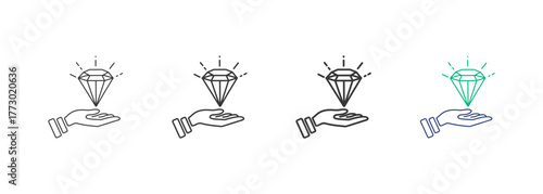 Collection of value proposition icon sets, illustrations, design, business, graphic icons with different color line thickness and style, editable stroke. with white background.
