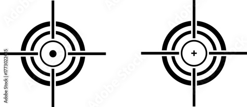 Two distinct crosshair reticles for aiming and targeting