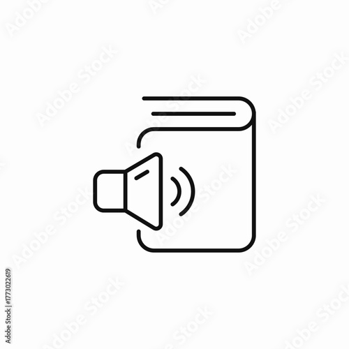 audiobook sound reading icon sign vector