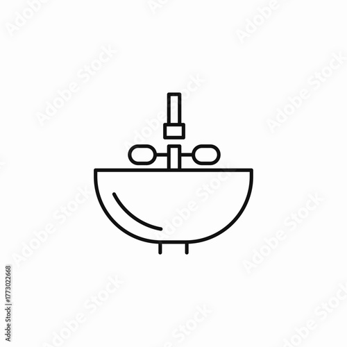 bathroom sink faucet icon sign vector