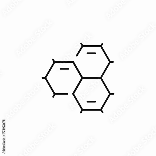 benzene ring structure icon sign vector