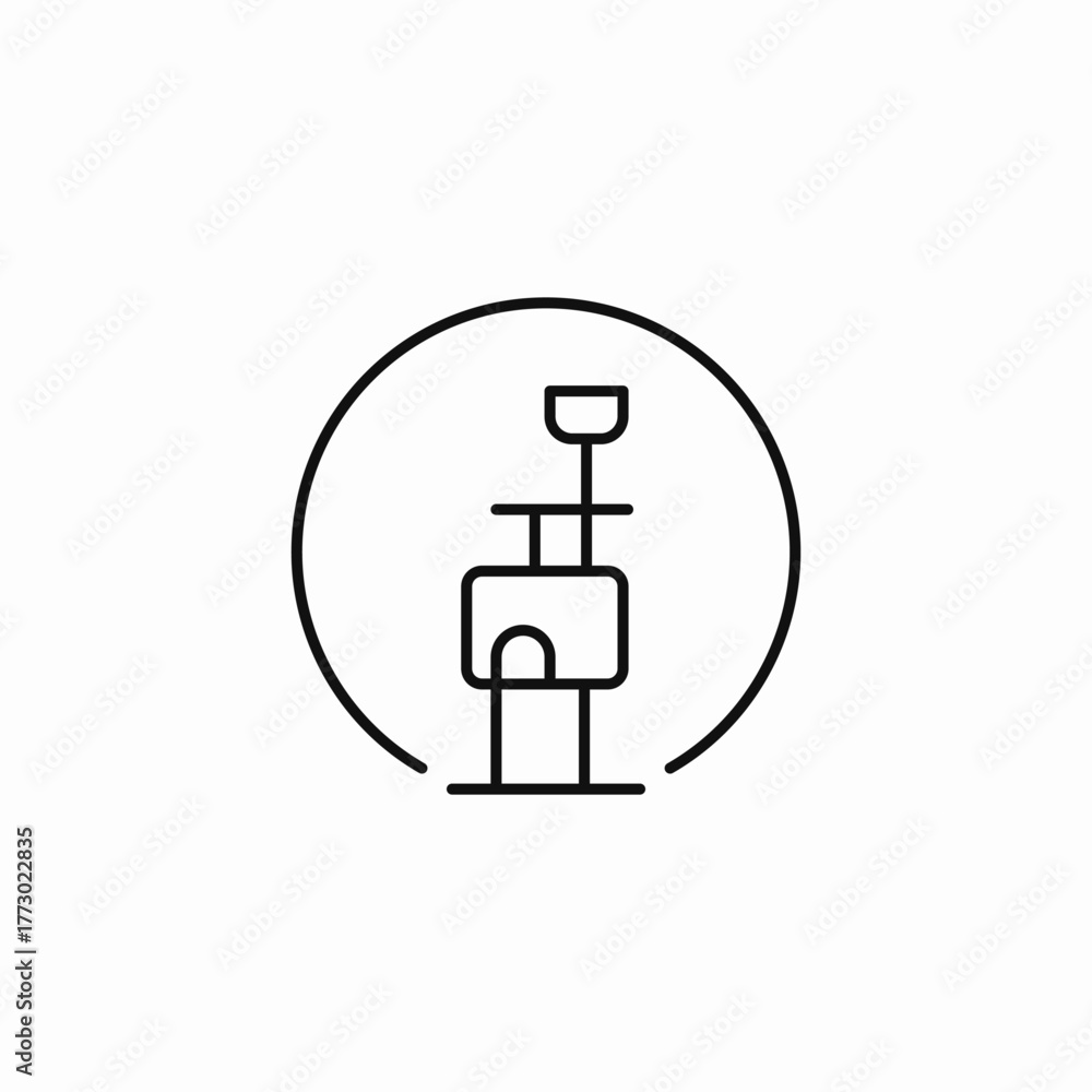 Obraz premium cat scratching post toy icon sign vector