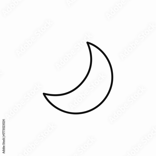 clear crescent moon icon sign vector