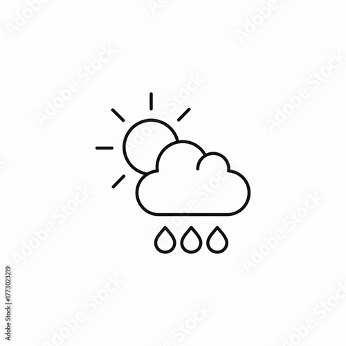 daytime rainy sun icon sign vector