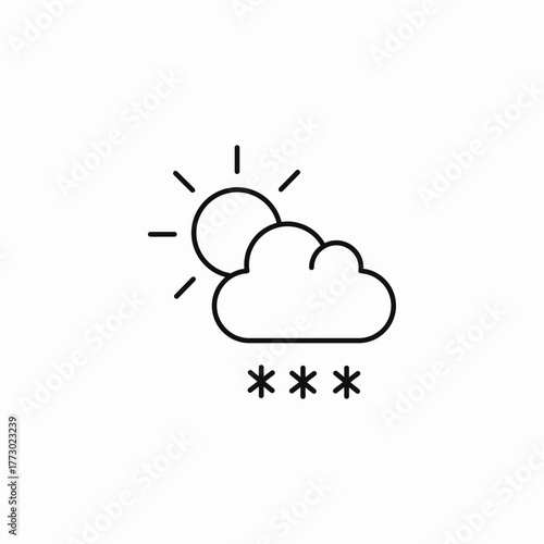 daytime snow cloud icon sign vector