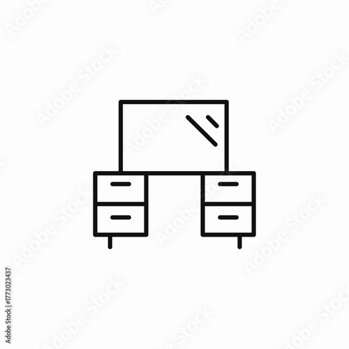 dressing table mirror icon sign vector