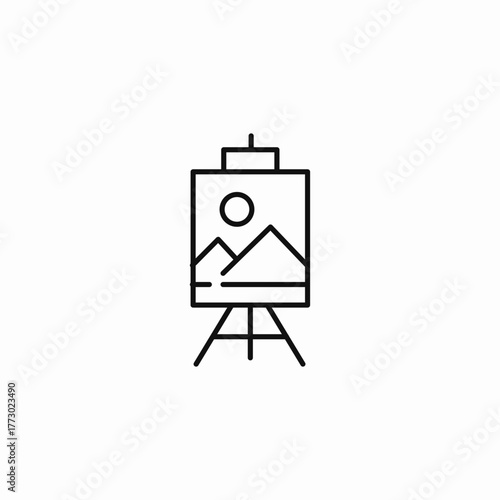 easel with painting icon sign vector