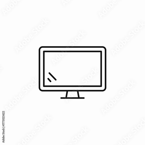 flat screen monitor icon sign vector