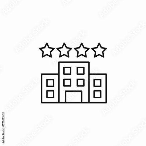 four star rated hotel icon sign vector