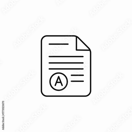 graded exam sheet icon sign vector