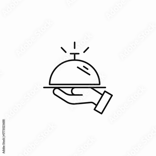 gourmet food room service icon sign vector