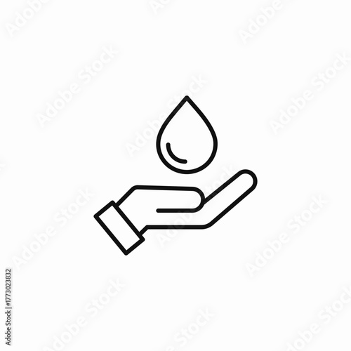holding water drop icon sign vector