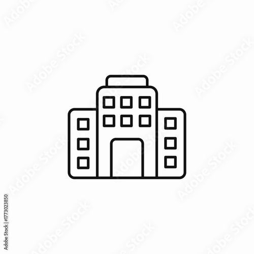 hospital building structure icon sign vector