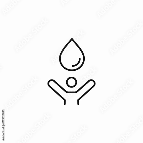 human water conservation icon sign vector