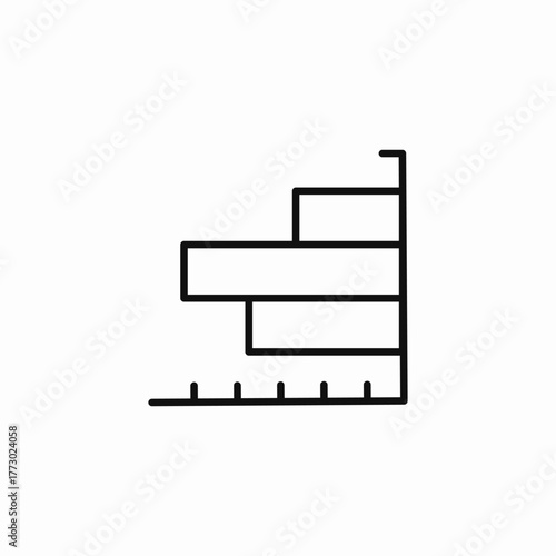 layered horizontal chart icon sign vector