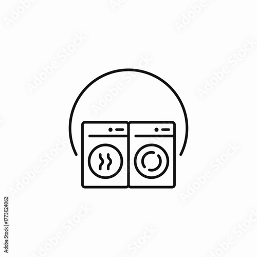 laundry washer dryer icon sign vector