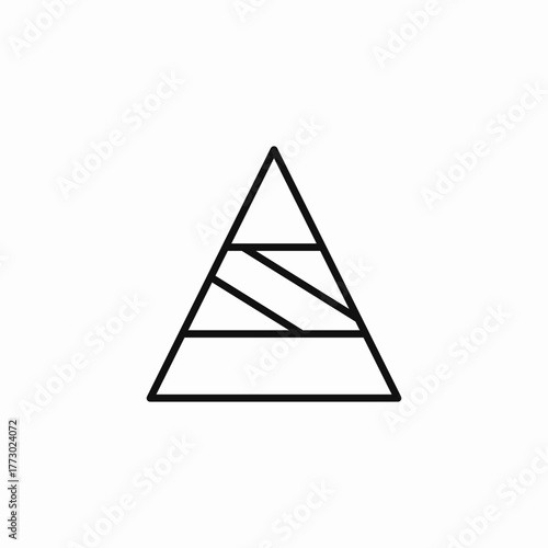 layered pyramid diagram icon sign vector