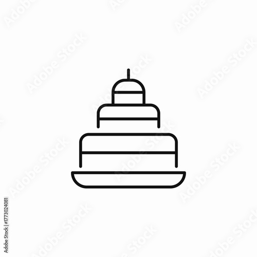 layered wedding cake icon sign vector
