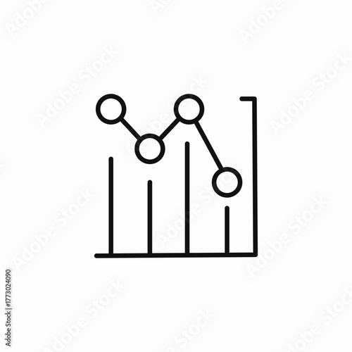 line graph bar icon sign vector