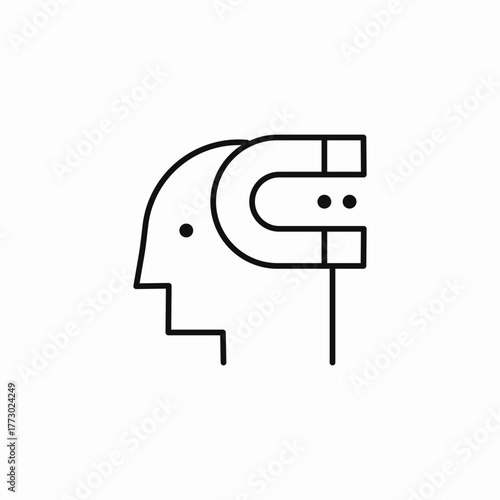 mind attraction magnetism icon sign vector