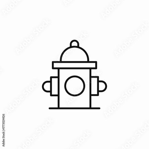 municipal fire water hydrant icon sign vector