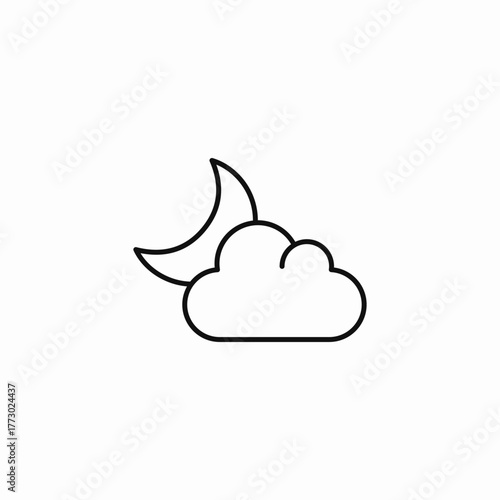 night cloudy moon icon sign vector