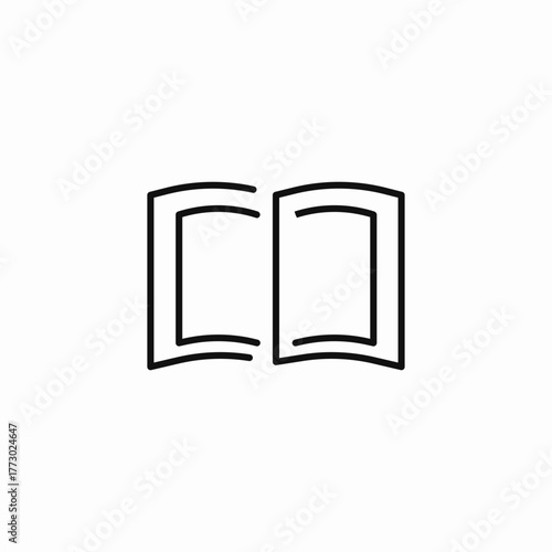 open book outline icon sign vector