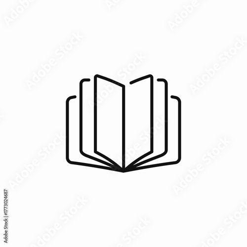open fanned book icon sign vector