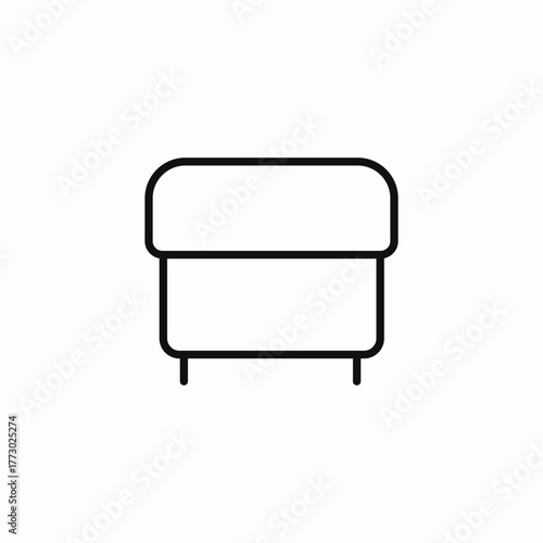 small upholstered ottoman icon sign vector