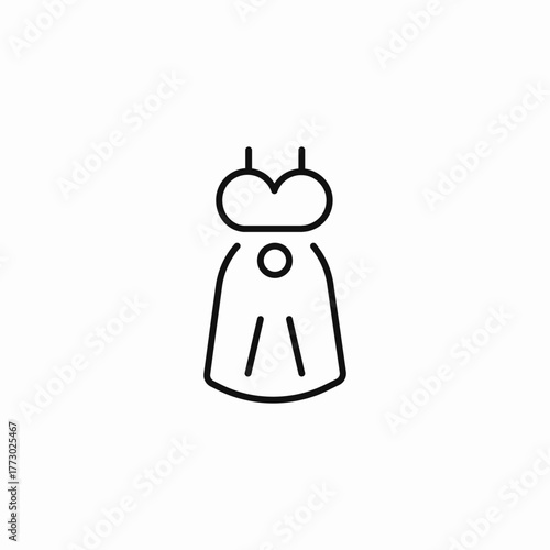 strapless evening dress icon sign vector