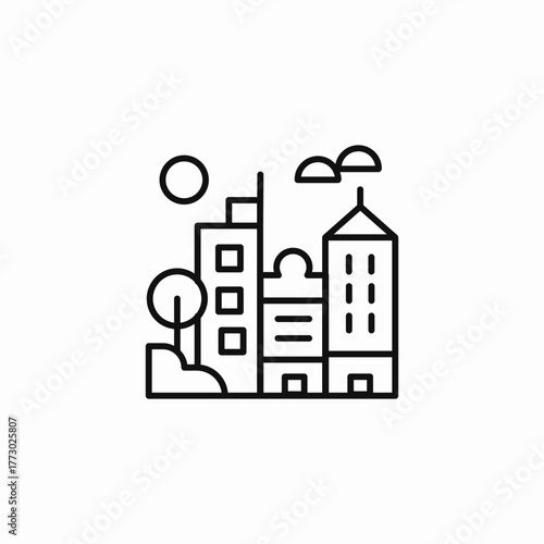 urban city skyline icon sign vector