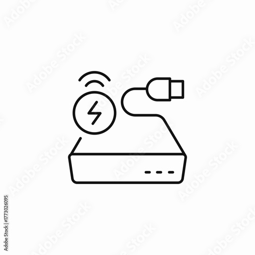 wireless power charging icon sign vector
