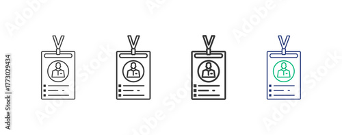 A collection of identity icon sets, illustrations, designs, business, graphic icons with different line styles, thickness and color, editable strokes. with a white background.
