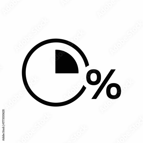 Simple graphic icon representing a percentage or progress of completion