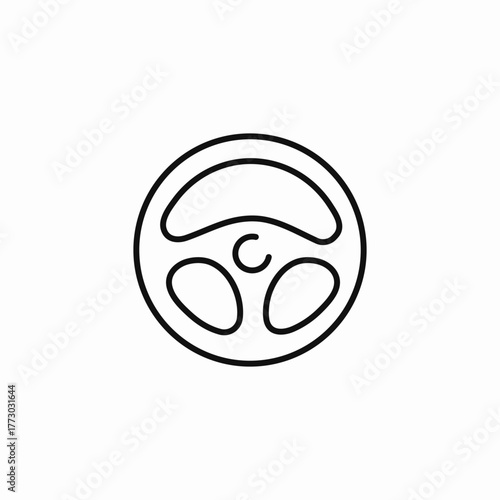 automobile steering wheel icon sign vector