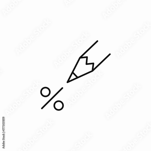 calculate percentage rate icon sign vector