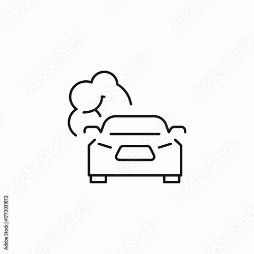 car exhaust fumes icon sign vector