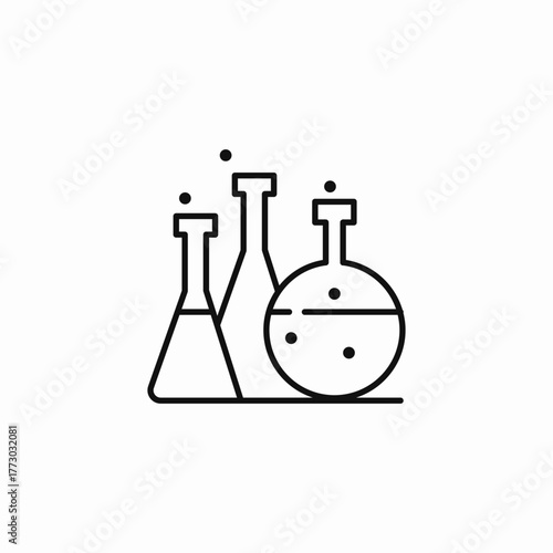 chemistry lab glassware icon sign vector