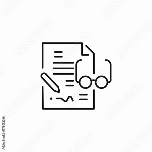 contract writing study icon sign vector