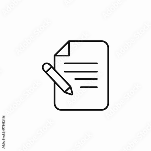 document with pencil writing icon sign vector