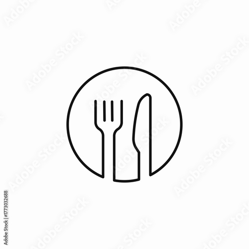 fork knife plate icon icon sign vector