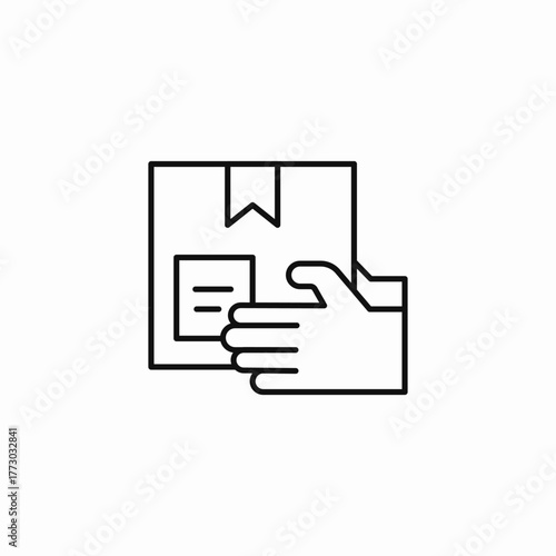 hand receiving package icon sign vector